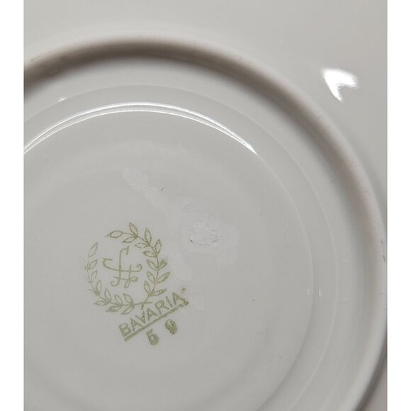 Gebruder Winterling Porcelain Tea Cup & Saucer Set Maroon Gold Floral Design MCM - Picture 5 of 8